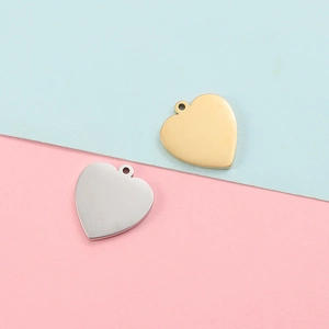 Heart Shaped Pendant Mirror Polished 304 Stainless Steel DIY Jewelry Making Charm Accessory Shiny Metallic Crafting Component