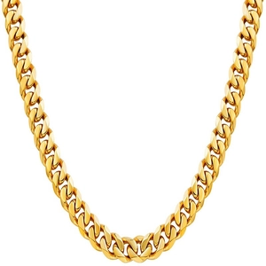 Stainless Steel Cuban Link Chain Necklace For Women Men Hip Hop Streetwear Versatile Jewelry Silver Gold Black Basic Neck Chain
