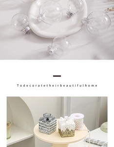 Clear glass Christmas ornaments with glitter gift boxes and decorative pearl chains
