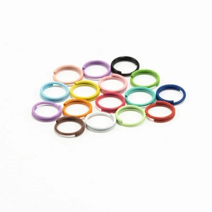 Colorful open jump rings for DIY jewelry making in various painted metal finishes