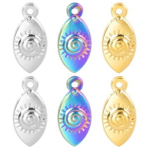 Edelstahl Spirale Sonne Totem Auge Anhänger Halskette Mode Schmuck Für Damen