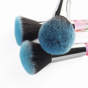 15pcs professional makeup brush set with diamond handles and blue gradient bristles