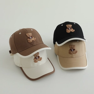 Casquettes de baseball enfant avec ourson brodé pour protection solaire en plein air