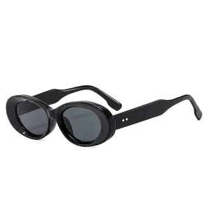 Retro Oval Sunglasses Vintage Thick Frame UV400 Protection PC AC Lens Outdoor Fashion Y2K Chic Eyewear For Women Men