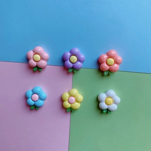 Resin Frangipani Flower Charms With Leaves DIY Craft Plastic Colorful Decoration For Hair Clips Phone Cases