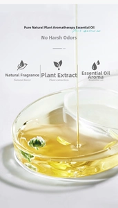 Macro shot of liquid essential oil being poured with natural botanicals in clear glass