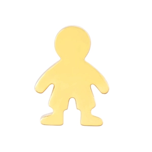Detailed view of an 18K gold plated stainless steel boy pendant for DIY jewelry making
