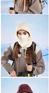 Winter thermal quilted balaclava hat with mask for women in skiing and outdoor hiking