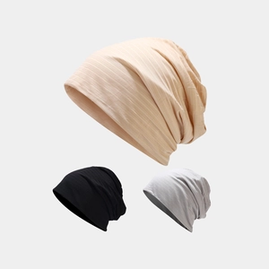 Slouchy Beanie Hat Thin Knit Double Layer Breathable Slub Texture Casual Japanese Style Unisex Solid Color
