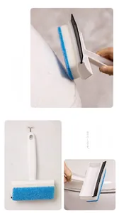 Detail of 2-in-1 window cleaning brush showing sponge scrubber and rubber squeegee usage