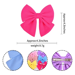 Sweet chiffon bow hair clip set with alligator metal clamp and macaron color options