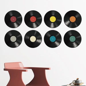 Set van 8 vinylplaten muurstickers voor minimalistische woningdecoratie aan de muur