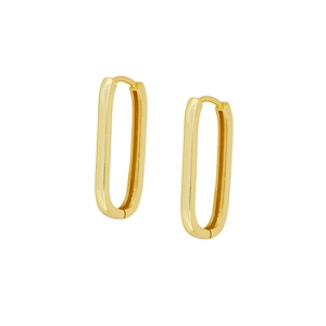Minimalistische goldene rechteckige U-Form Creolen mit polierter Oberfläche
