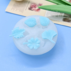 5-cavity leaf silicone mold for DIY baking, cake mousse and chocolate leaf shapes