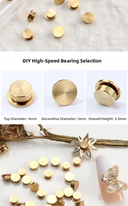 Detalle de conectores de rodamiento giratorio DIY dorados de 4mm y 5mm para nail art