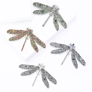 Vintage Alloy Rhinestone Dragonfly Brooch For Women Light Luxury Exquisite Cardigan Corsage Jewelry Exquisite Suit Jewelry Pin