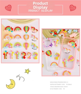 Macro view of colorful resin cartoon charms for DIY phone cases and hair accessories