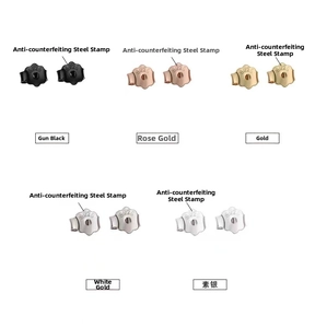 Detailed view of S925 sterling silver butterfly earring backs in five metallic finishes