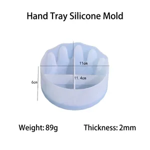 Siliconen mal voor handpalm dienblad voor doe-het-zelf hars sieraden met afmetingen