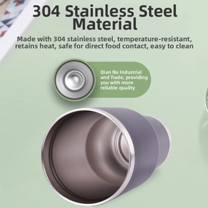 Close-up of food-grade 304 stainless steel interior and wide mouth of the 30oz tumbler