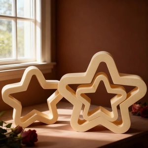 Set of three star-shaped resin silicone molds in various sizes for DIY craft decor