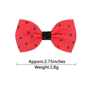 Barrette à cheveux pastèque pour filles, nœud rouge accessoire de 2,75 pouces taille