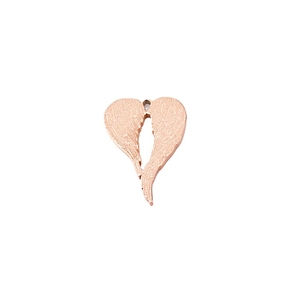 Rose gold heart-shaped angel wings pendant crafted from premium stainless steel