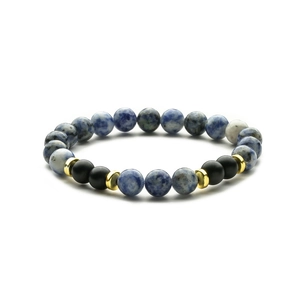 Minimalist beaded bracelet with tiger eye turquoise, natural agate, and gold spacers