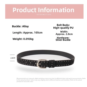 Detail view of suede leather belt showing silver alloy buckle and 2.8cm width dimensions