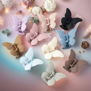 Butterfly Hair Claw Clip Matte Glossy Plastic Hair Accessory Strong Hold Elegant Styling For Women Girls