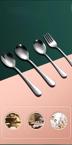 Macro detail of high-quality mirror-polished stainless steel cutlery set for formal dining