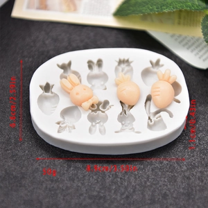 Silicone bunny and carrot mold for DIY cake mousse and chocolate baking crafts