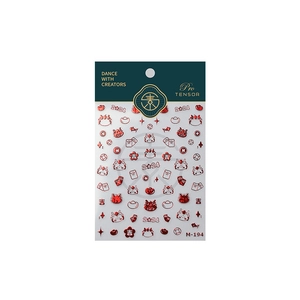 2024 Chinese New Year nail art stickers featuring red and gold dragon motifs M-194