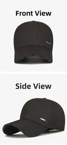Vue détaillée de la casquette de baseball pour hommes avec logo et texte sport