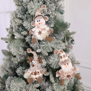 Christmas Hanging Ornaments Plush Knitted Snowman Reindeer Santa Gnome Dolls Holiday Tree Decorations Rustic Nordic Style