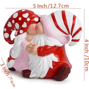 Detailed dimensions of kissing gnome figurine: 5 inches long and 4 inches high