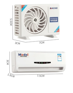 Detailed view of mini air conditioner car aromatherapy model with exact dimensions