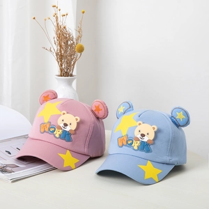 Détails de casquettes de baseball roses et bleues pour enfants avec oreilles d'ours 3D