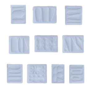 Juego de 10 moldes de silicona para pendientes y pinzas de pelo de resina epoxi DIY