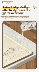 Detail of food grade silicone baking mat with spill-proof raised edges and BPA Free mark