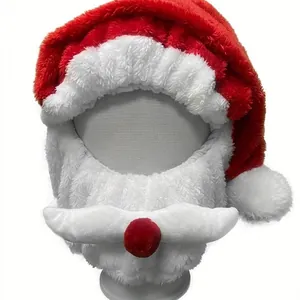 Funny Santa Claus plush motorcycle helmet cover for Christmas holiday festive riding style