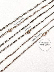 Vintage bronze link chain necklaces in three sizes with 60cm perimeter and lobster clasps