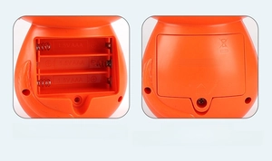 Detail view of battery compartment for koala fox baby sleep player, using 3 AAA batteries