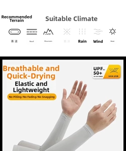 Close-up of light grey UV protection ice silk sleeves with UPF 50+ sun protection feature
