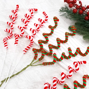 Christmas candy cane spiral sticks in red and green for DIY tree and bouquet decor