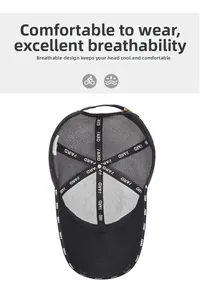 Internal view of the mesh baseball cap showing breathable structure and stitched seams