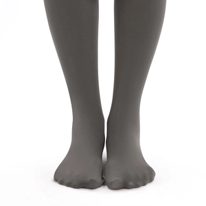 Deep grey matte fleece lined thermal leggings for winter with full foot coverage