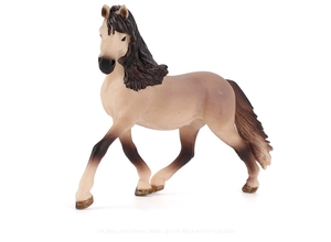 Gros plan détaillé d'une figurine de cheval réaliste avec pelage brun et muscles apparents