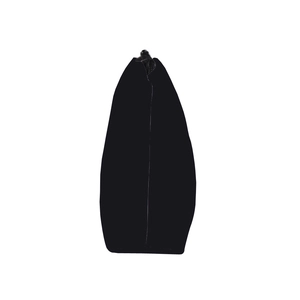 Vue latérale de la trousse de maquillage noire imperméable avec fermeture à glissière