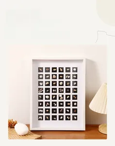 Marco vitrina blanco para colección de conchas DIY y muestras botánicas caseras